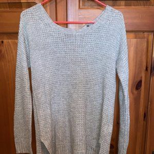 American Eagle Gray Criss Cross Back Sweater